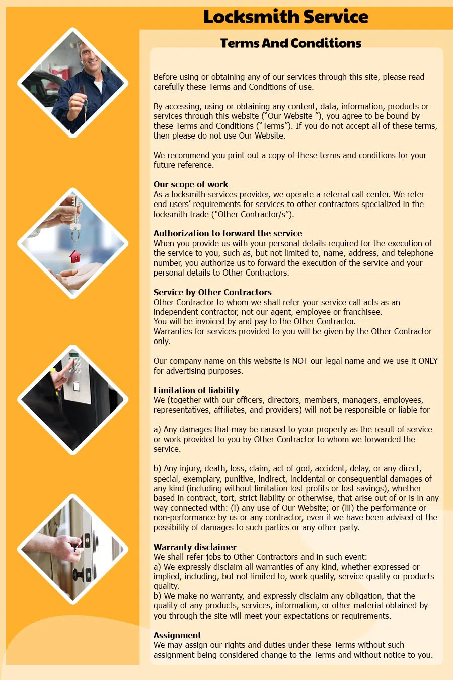 Wellington Locksmiths Store, Wellington, FL 561-270-4912 - Terms